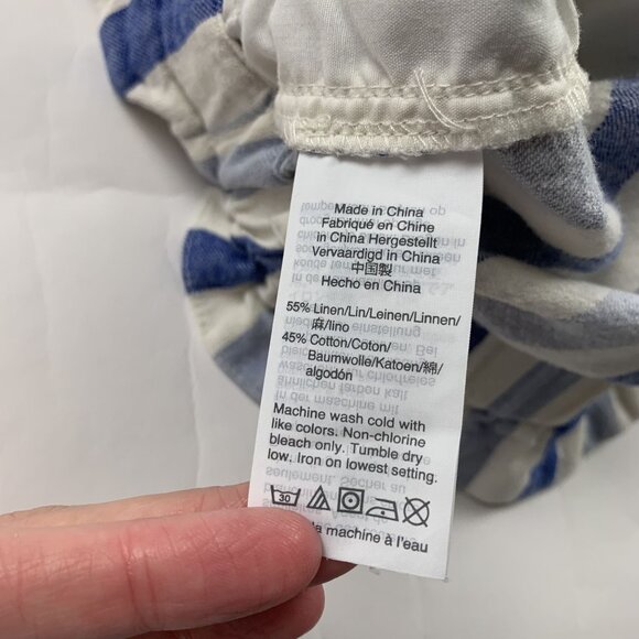 Madewell Blue and White Striped Paper Bag High Waist Shorts - Picture 5 of 7